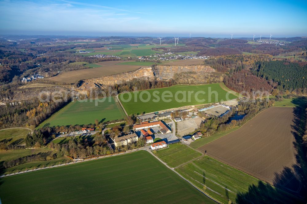 Aerial photograph Helle - Palace Schloss Wocklum on street Wocklum in Helle in the state North Rhine-Westphalia, Germany