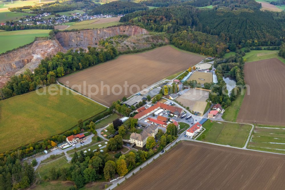 Aerial image Helle - Palace Schloss Wocklum on street Wocklum in Helle in the state North Rhine-Westphalia, Germany