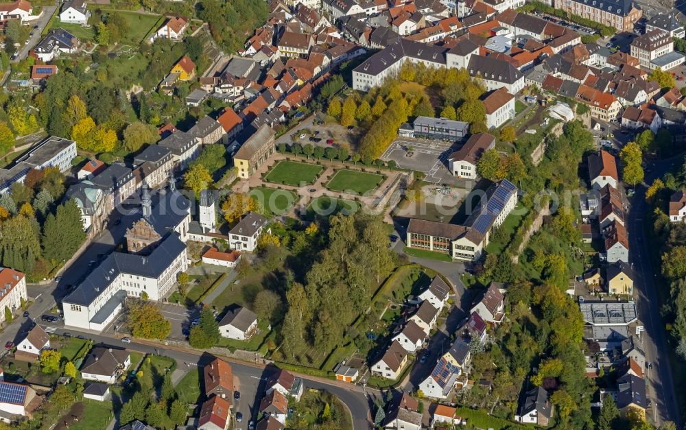 Blieskastel from above - Castle and Castle Park in Blieskastel in Saarland