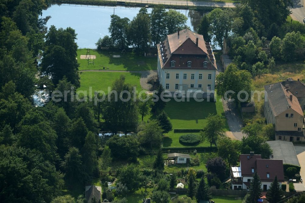 Steinach from above - Castle, park and pond in Steinach in the state of Saxony