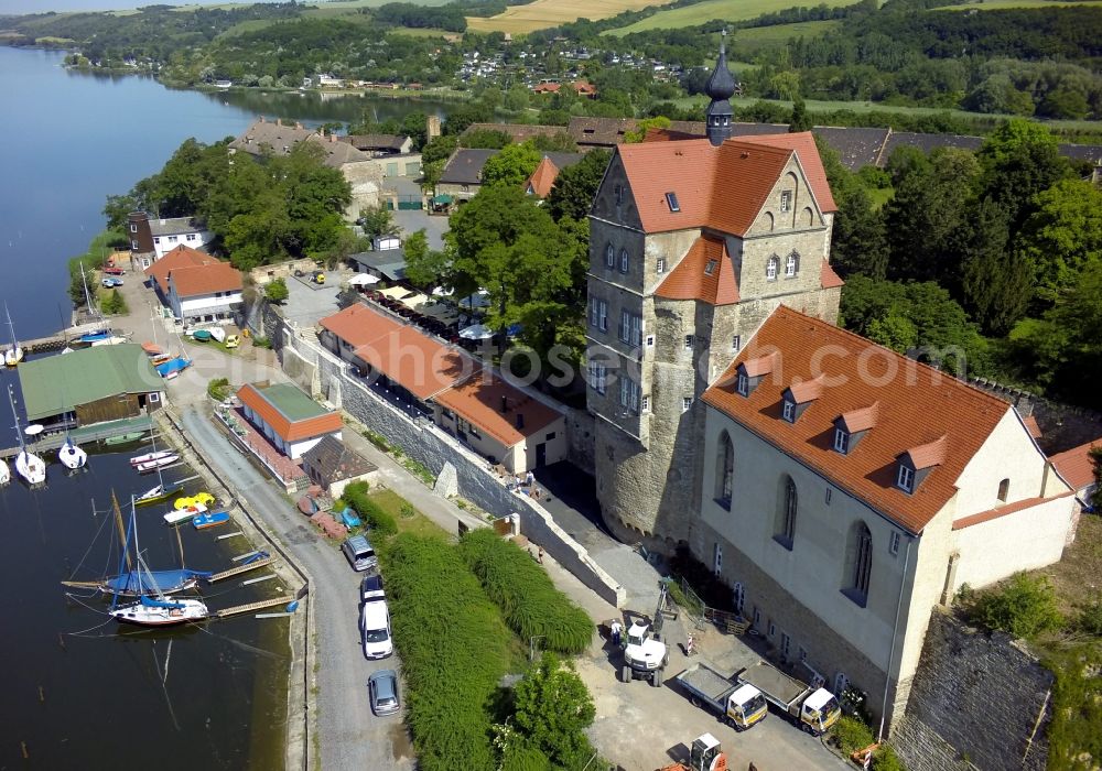 Seegebiet Mansfelder Land OT See from above - View of the castle Seeburg in Seegebiet Mansfelder Land in the state Saxony-Anhalt