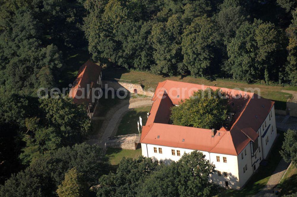 Senftenberg from the bird's eye view: Die Renaissancefestung Senftenberg stammt aus dem 16. Jahrhundert. Sie ist das letzte erhaltene Bau- und Bodendenkmal ihrer Art in Deutschland und beherbergt das Museum des Landkreises Oberspreewald Lausitz. Kontakt: +49(0)3573 2628, Email: museum-senftenberg@museum-osl.de