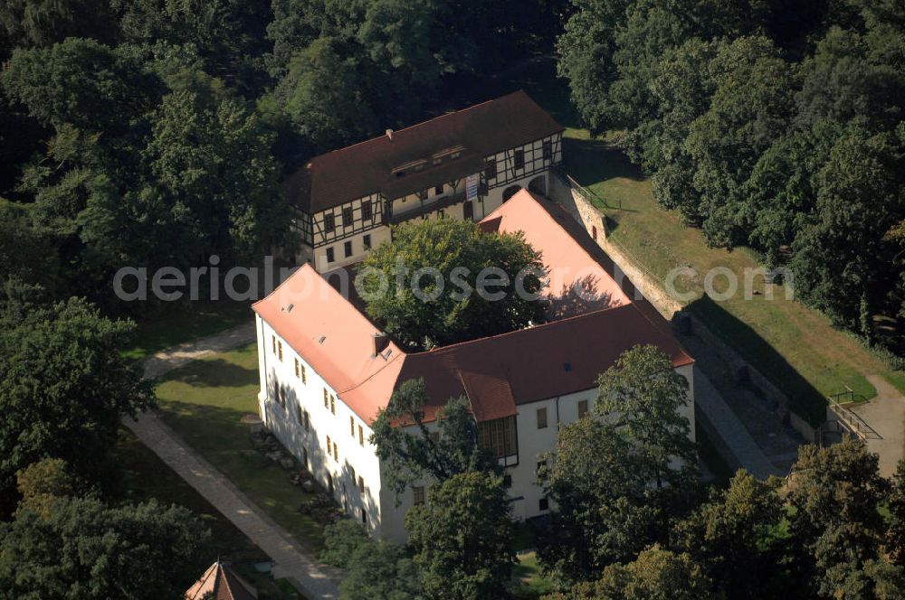 Aerial photograph Senftenberg - Die Renaissancefestung Senftenberg stammt aus dem 16. Jahrhundert. Sie ist das letzte erhaltene Bau- und Bodendenkmal ihrer Art in Deutschland und beherbergt das Museum des Landkreises Oberspreewald Lausitz. Kontakt: +49(0)3573 2628, Email: museum-senftenberg@museum-osl.de