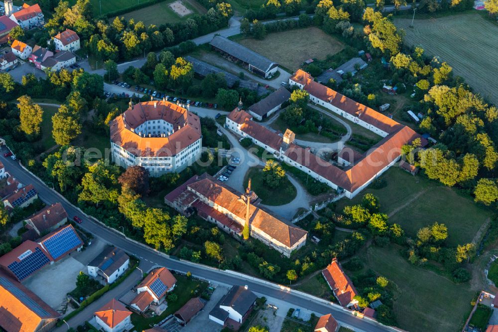 Aerial image Sünching - Building complex in the park of the castle Suenching on street Am Schloss in Suenching in the state Bavaria, Germany