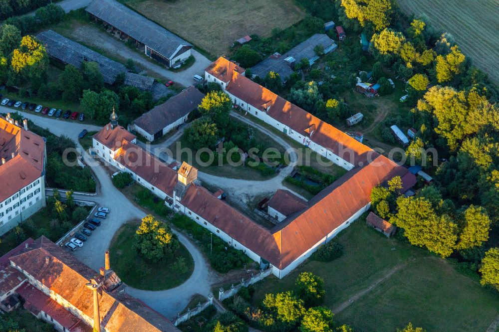 Sünching from above - Building complex in the park of the castle Suenching on street Am Schloss in Suenching in the state Bavaria, Germany