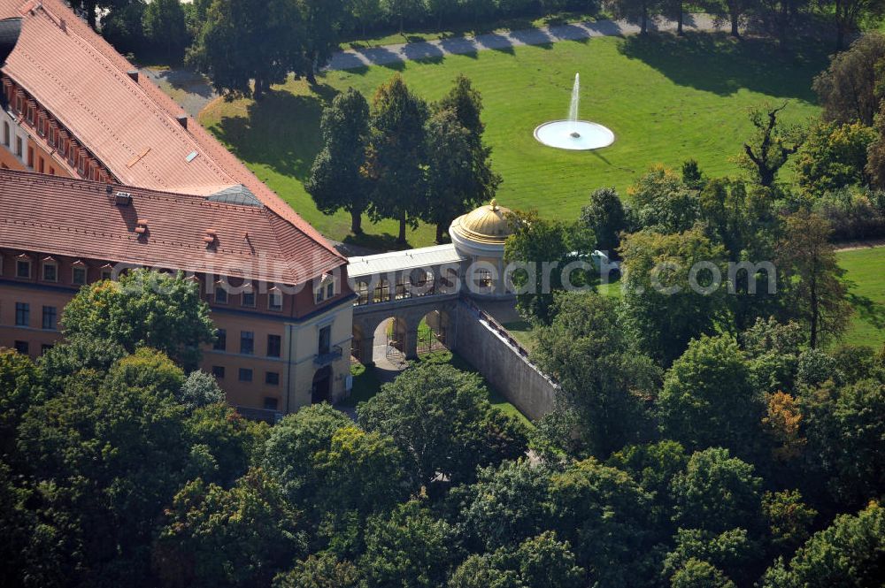 Sondershausen from the bird's eye view: From an architectural and art historical point of view Sondershausen Palace can be considered as one of the most important palace complexes in Thuringia. It is an irregular four-wing complex