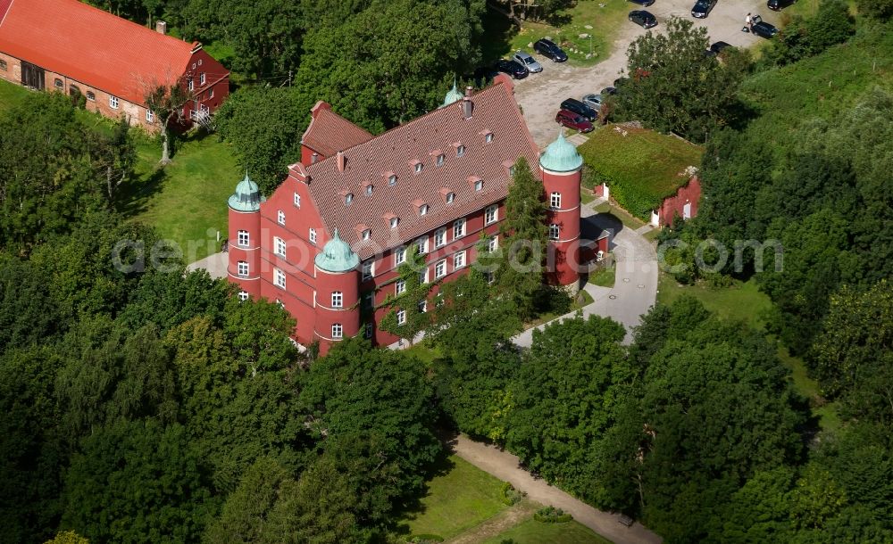 Glowe from above - View of the castle Spycker in Glowe on the island Ruegen in Mecklenburg-West Pomerania