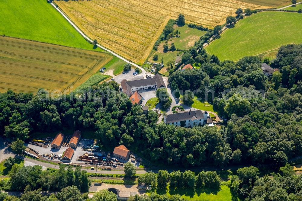 Witten from above - Castle and palace Schloss Steinhausen with stables and outbuildings in Witten in the state of North Rhine-Westphalia