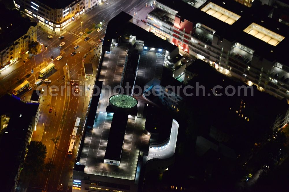 Berlin Steglitz from the bird's eye view: Night image with a view over the Schloss- Straßen- Center at the Walther- Schreiber- Platz in the district Steglitz in Berlin