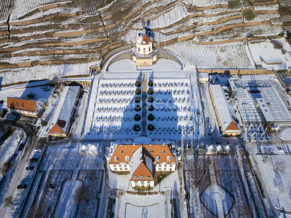 Radebeul from the bird's eye view: Building complex in the park of the castle Wackerbarth on street Wackerbarthstrasse in Radebeul in the state Saxony, Germany