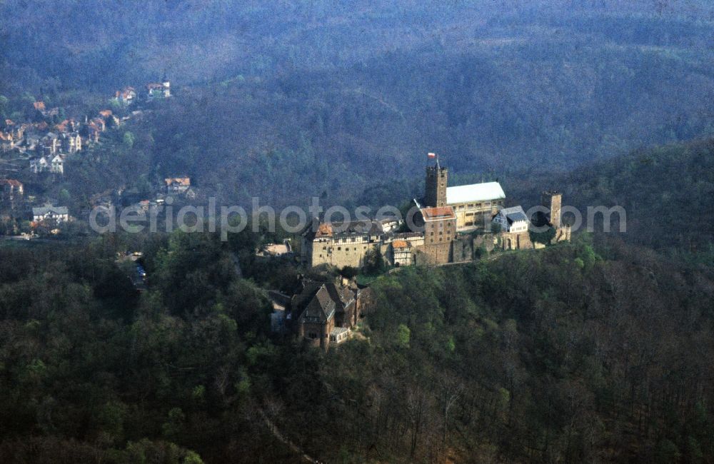 Aerial photograph Eisenach - Castle of Schloss Wartburg-Stiftung Eisenach in Eisenach in the state Thuringia