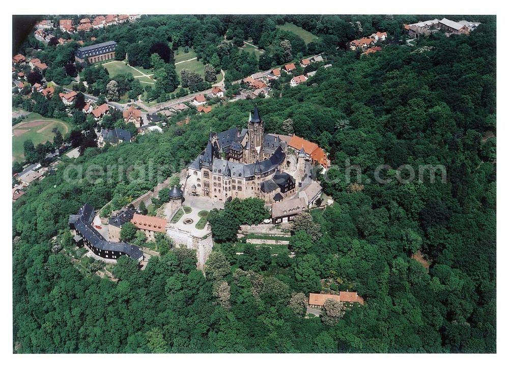 Aerial image Wernigerode - Schloß Wernigerode im Harz.