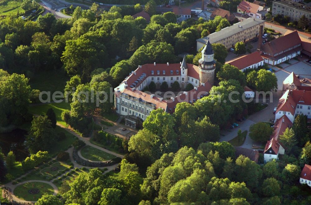 Wiesenburg from above - Wiesenburg Castle in the High Flaeming in Brandenburg