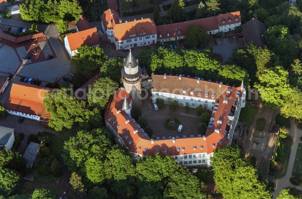 Wiesenburg from above - Wiesenburg Castle in the High Flaeming in Brandenburg