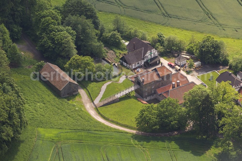 Balve from the bird's eye view: Wocklum Castle, a moated castle in Balve in the Sauerland in North Rhine-Westphalia