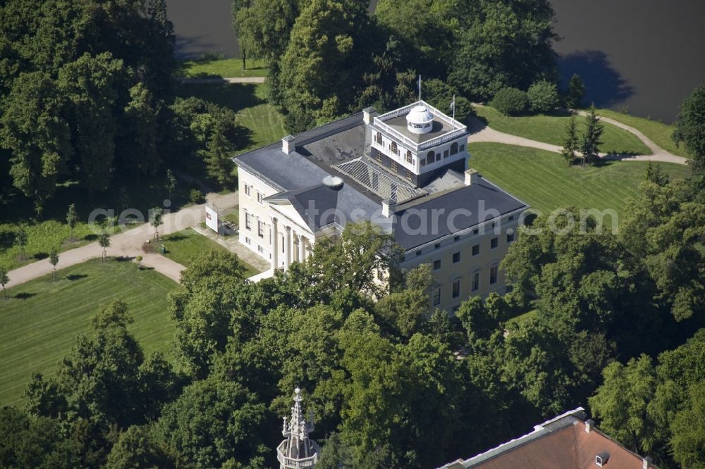 Wörlitz from the bird's eye view: Castl in Wörlitz in Oranienbaum-Wörlitz in Saxony-Anhalt