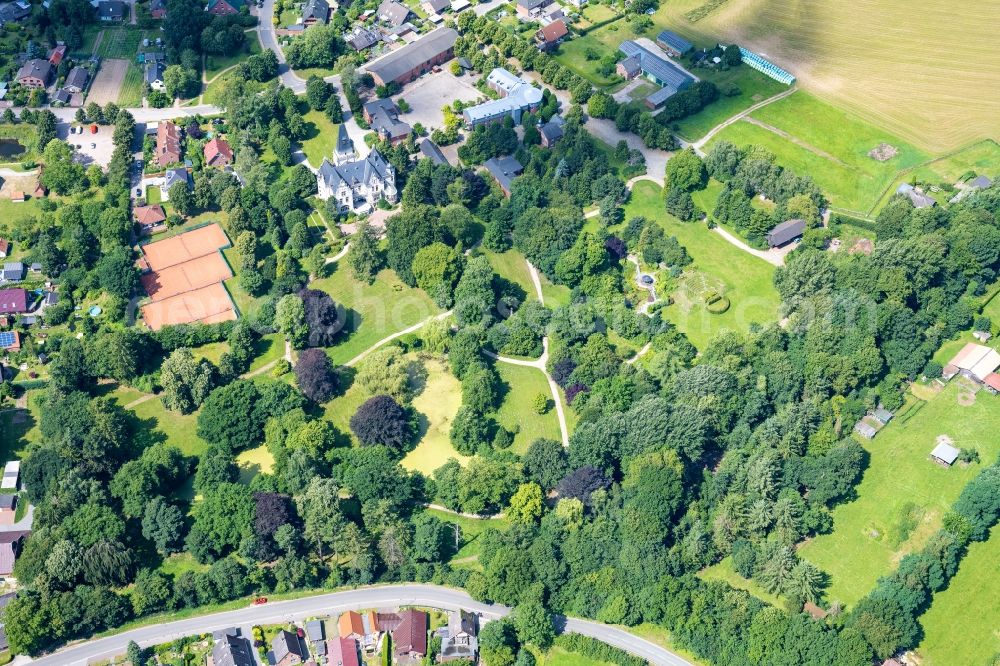 Tremsbüttel from above - Palace complex in Tremsbuettel in the state Schleswig-Holstein, Germany