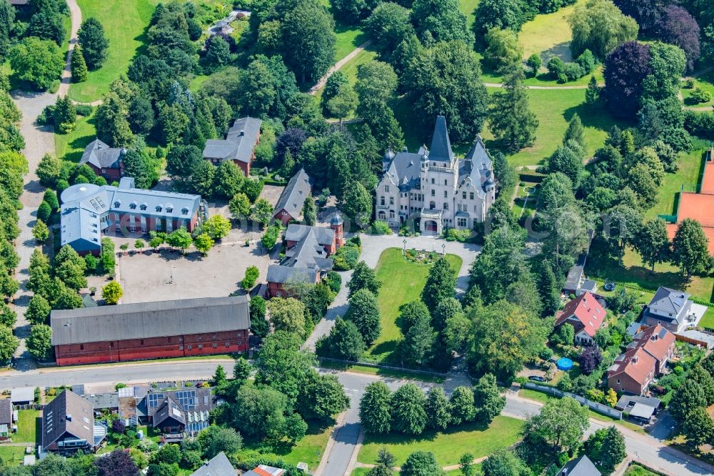 Tremsbüttel from above - Palace complex in Tremsbuettel in the state Schleswig-Holstein, Germany