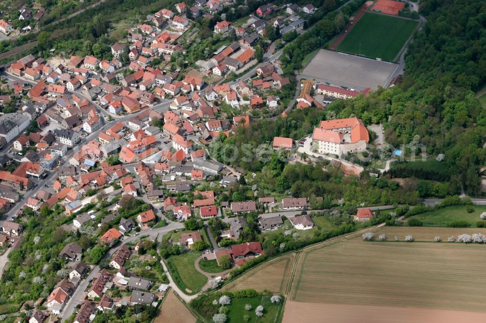 Reichenberg from above - Schlossberg with the location of Lattke and Lattke GmbH in Reichenberg in Bavaria