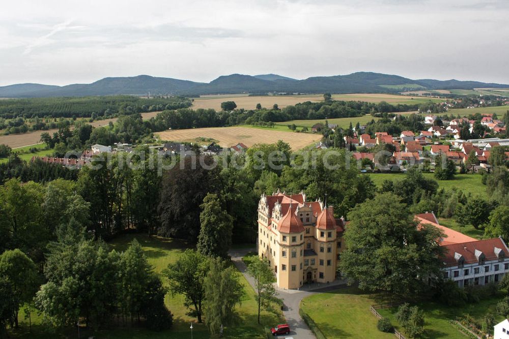 Aerial image Bertsdorf-Hörnitz - Das Schlosshotel / Schloßhotel Althörnitz in der Oberlausitz / Sachsen. Country house hotel Althoernitz in the upper Lusatia / Saxony.