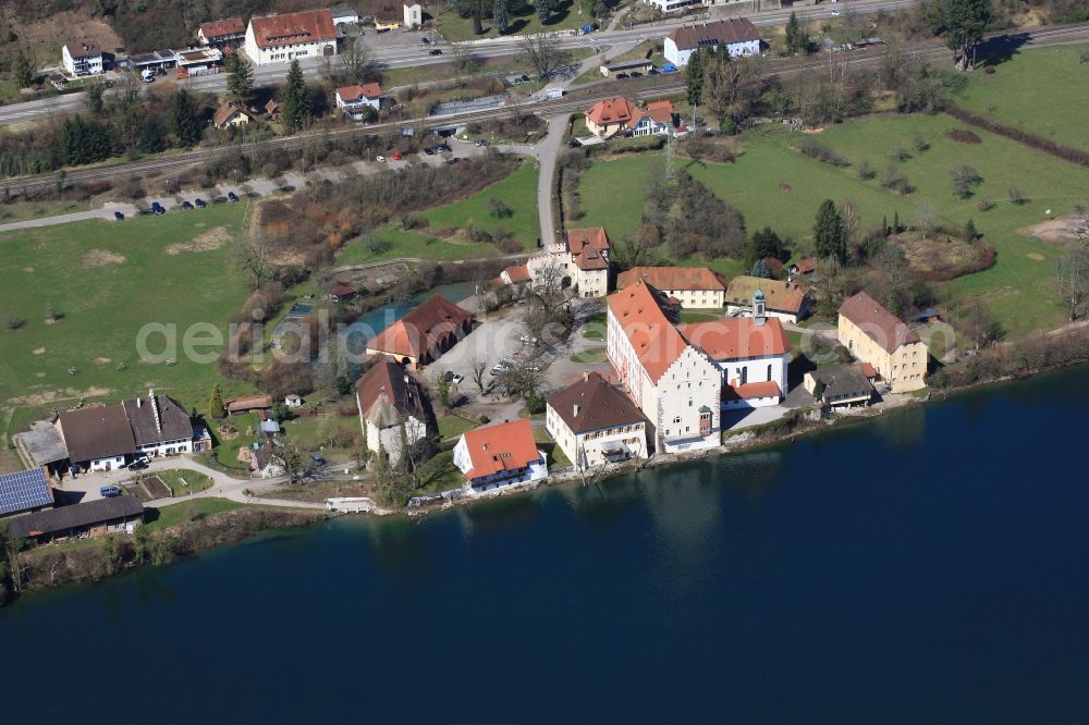 Rheinfelden (Baden) from the bird's eye view: Palace and Schlosshotel Beuggen in Rheinfelden (Baden) in the state Baden-Wuerttemberg, Germany