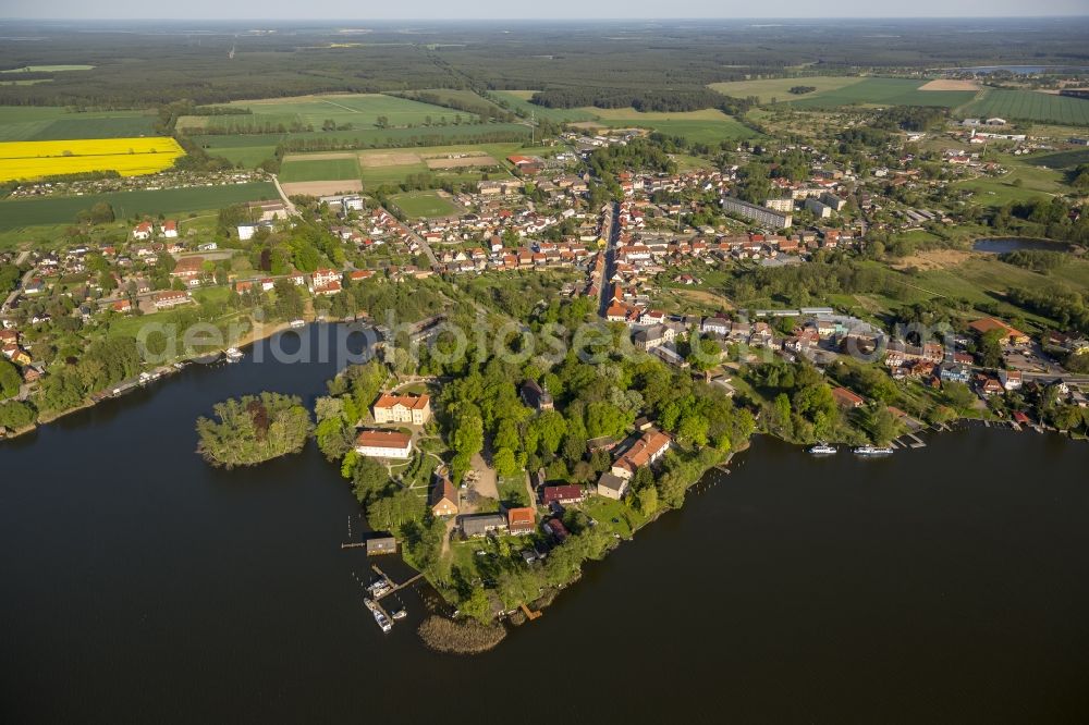 Mirow from the bird's eye view: View of the castle island in Mirow in the state Mecklenburg-West Pomerania