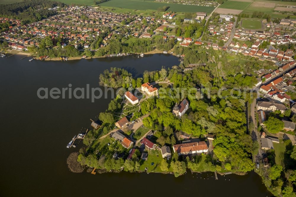 Aerial image Mirow - View of the castle island in Mirow in the state Mecklenburg-West Pomerania