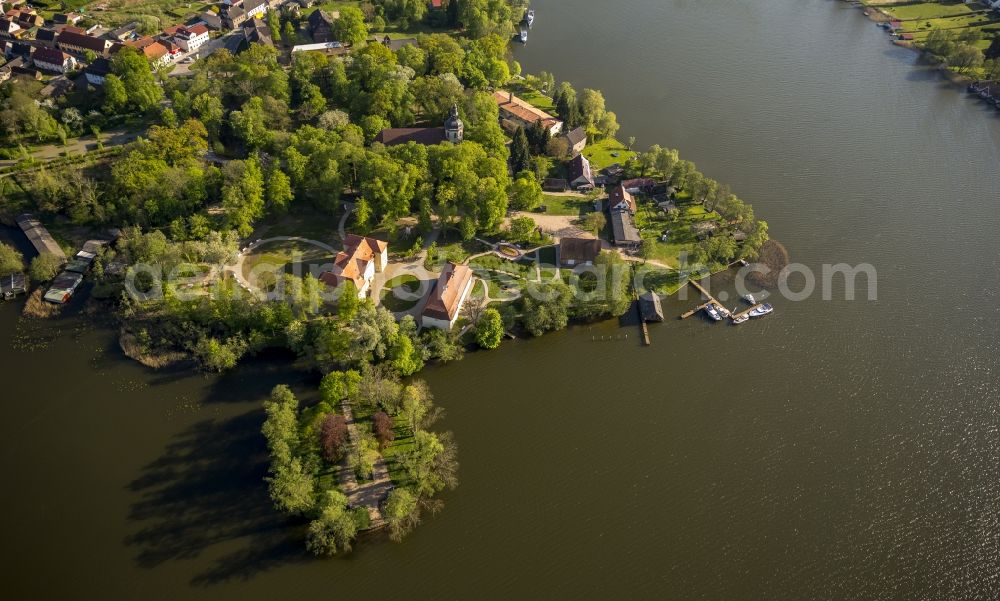 Aerial photograph Mirow - View of the castle island in Mirow in the state Mecklenburg-West Pomerania