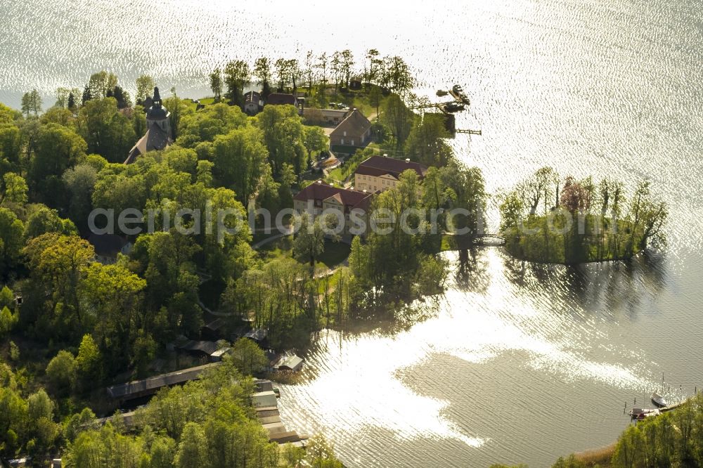 Mirow from above - View of the castle island in Mirow in the state Mecklenburg-West Pomerania