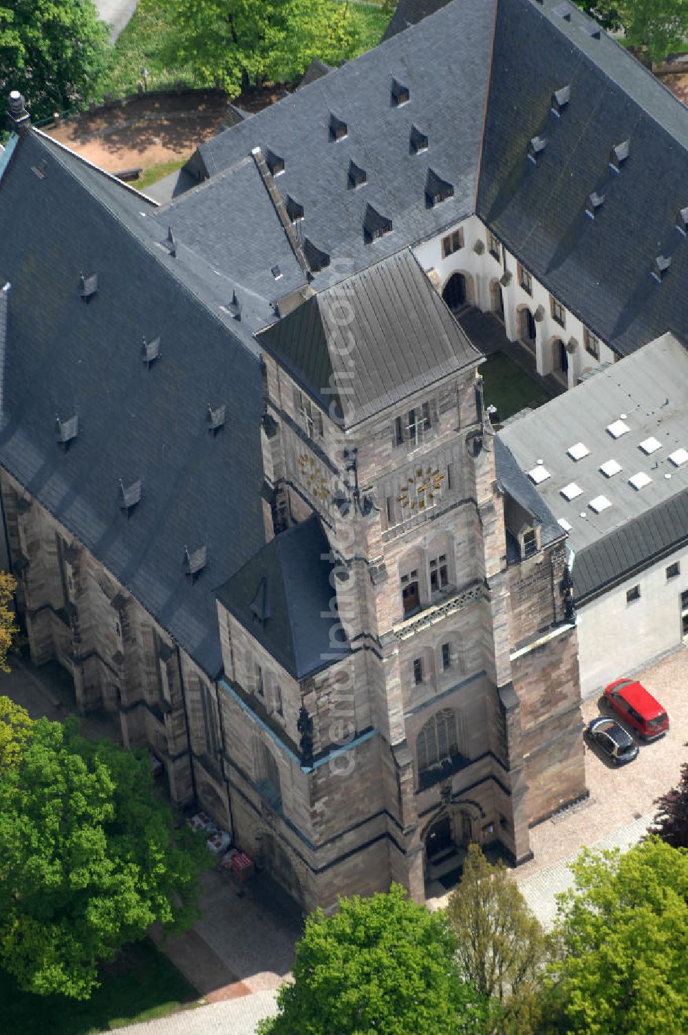 Aerial image Chemnitz - Castle Church of Chemnitz in Saxony