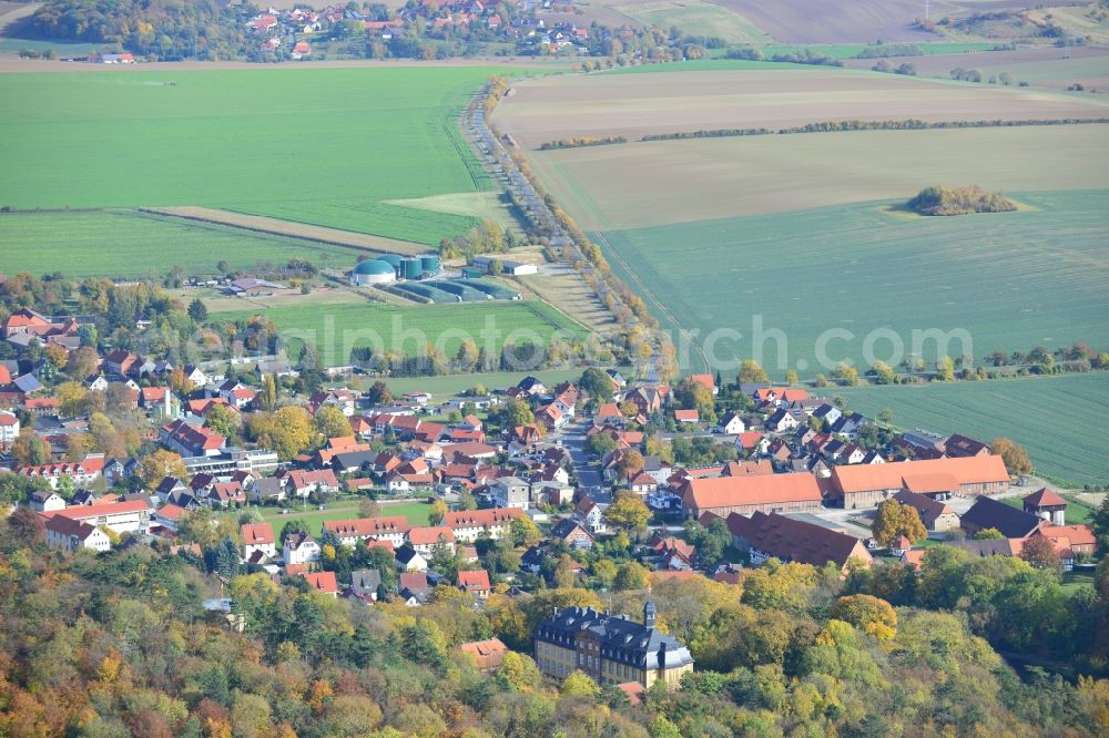 Aerial image Liebenburg - View of the castle church Mariä Verkündigung in Liebenburg in the state Lower Saxony