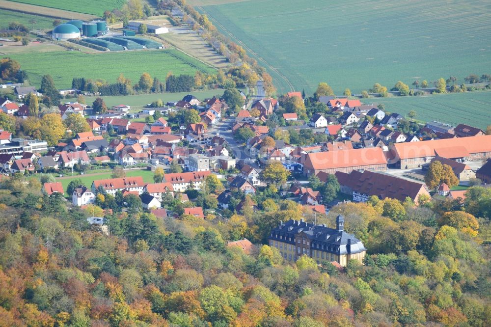 Liebenburg from the bird's eye view: View of the castle church Mariä Verkündigung in Liebenburg in the state Lower Saxony