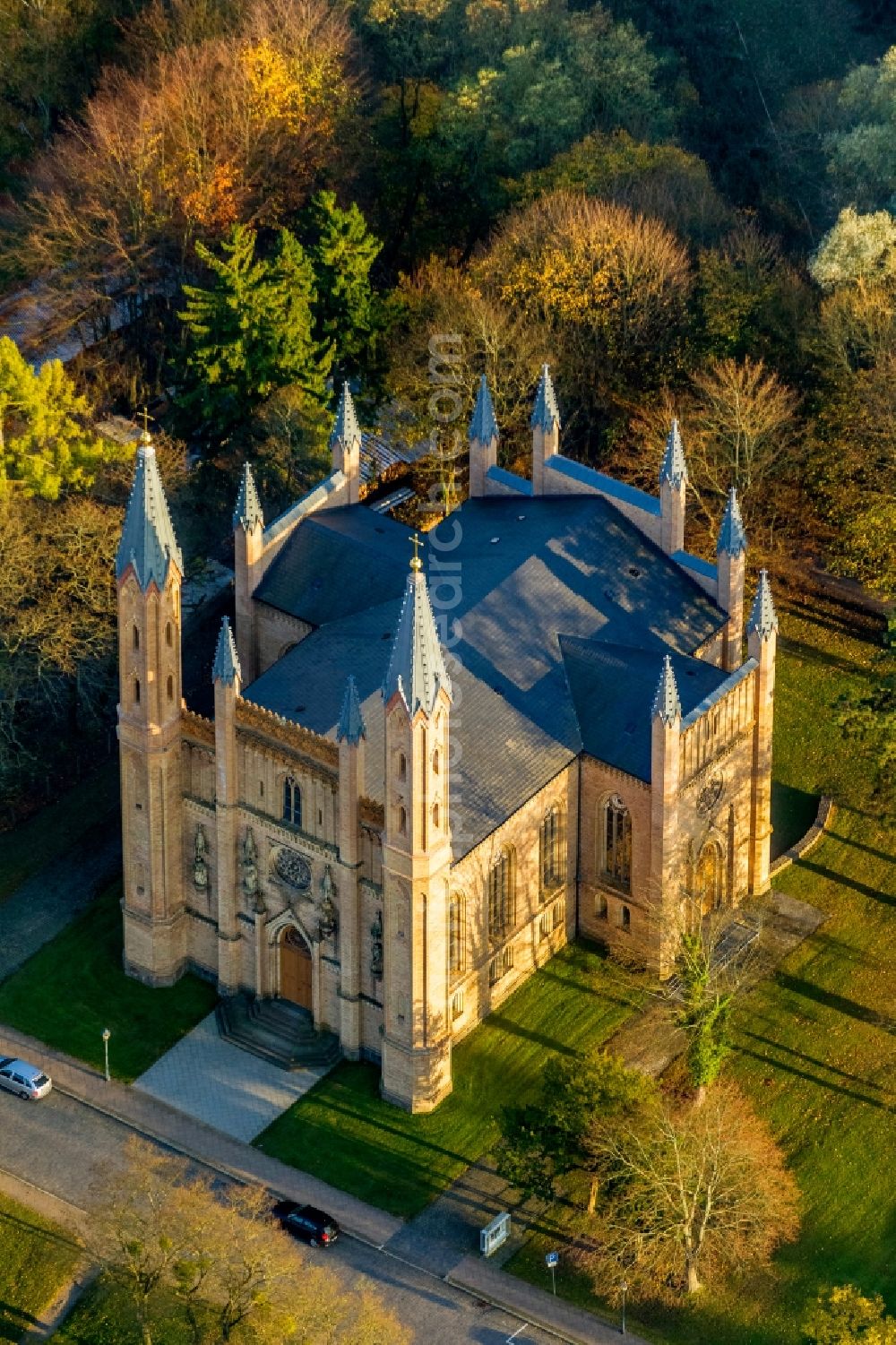 Neustrelitz from the bird's eye view: View of the casle church in Neustrelitz in the state Mecklenburg-West Pomerania