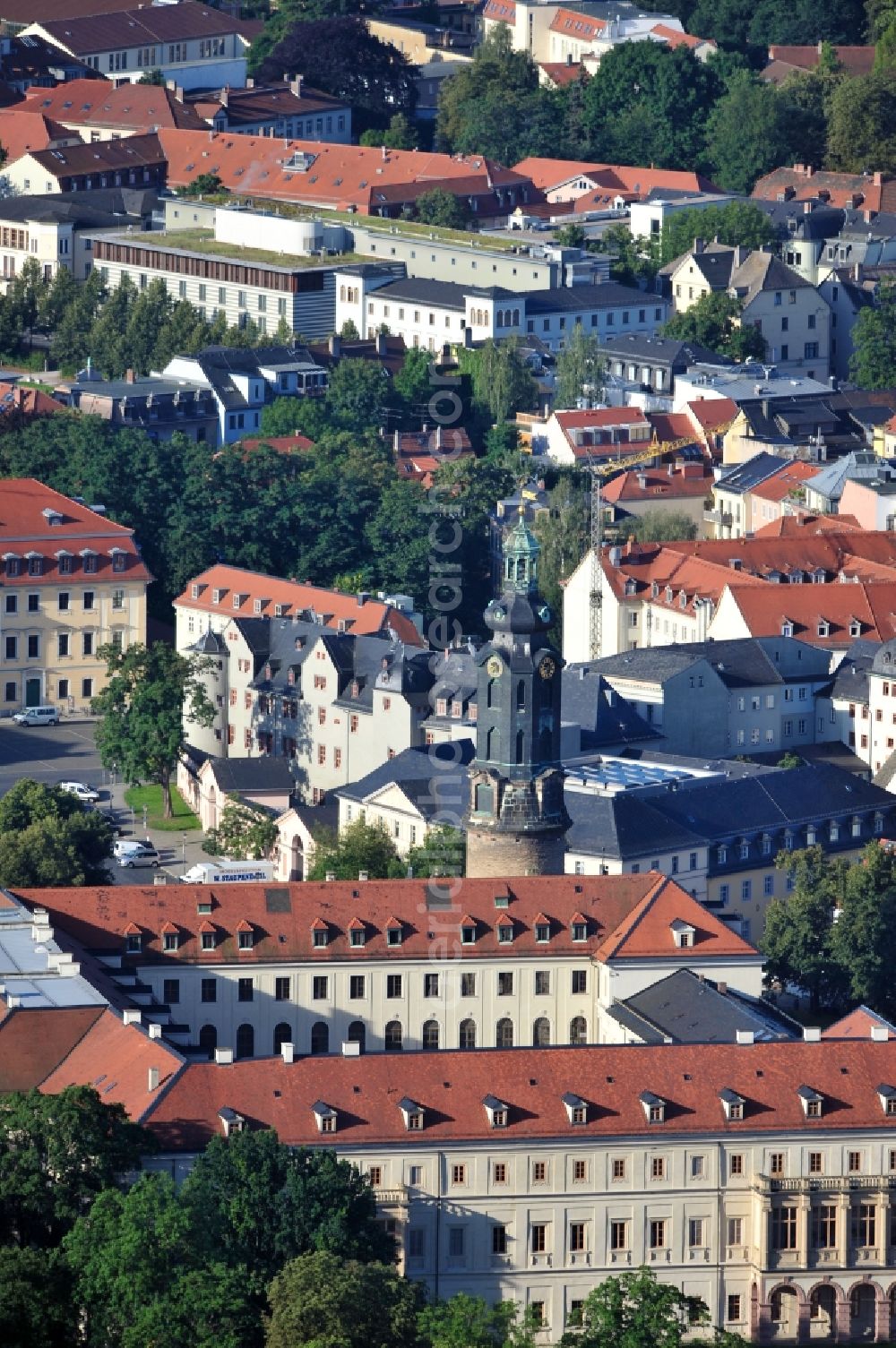 Aerial image Weimar - View of castle museum Weimar in Thuringia