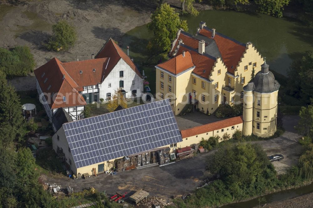 Aerial image Hamm - Castle Park with the castle Haus Reck in the district of Pelkum Hamm in North Rhine-Westphalia NRW