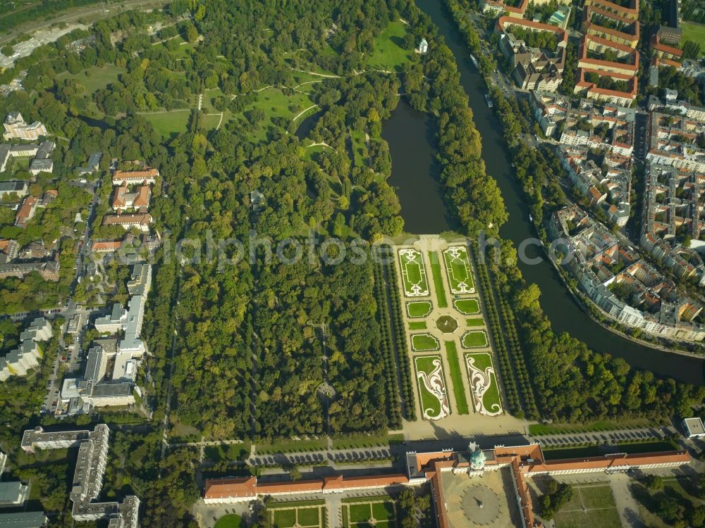 Berlin OT Charlottenburg from above - View of the palace garden Charlottenburg in Berlin