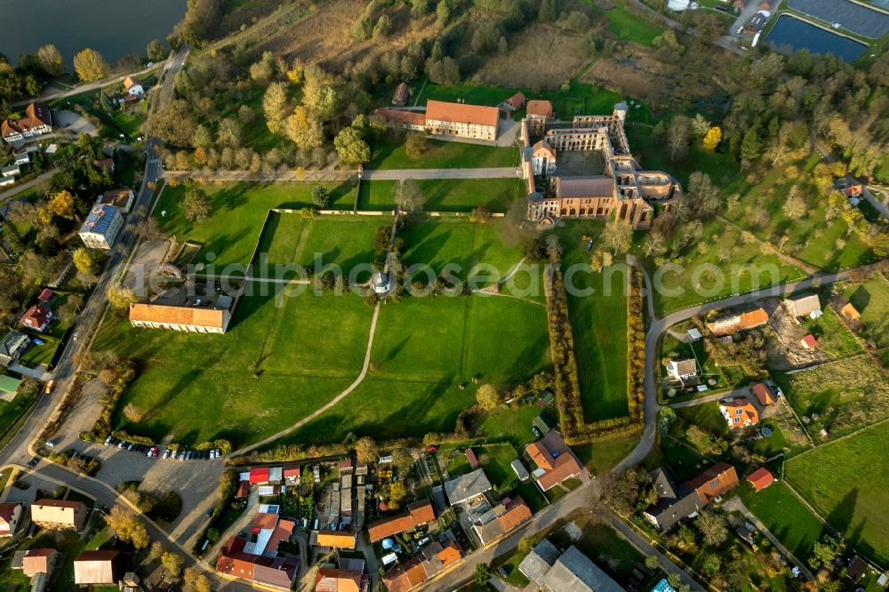 Dargun from the bird's eye view: View of the palace garden in Dargun in the state Mecklenburg-West Pomerania