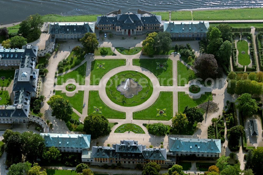 Dresden from the bird's eye view: Christmas Garden in the Pillnitz Castle Park in Dresden in the state of Saxony, Germany