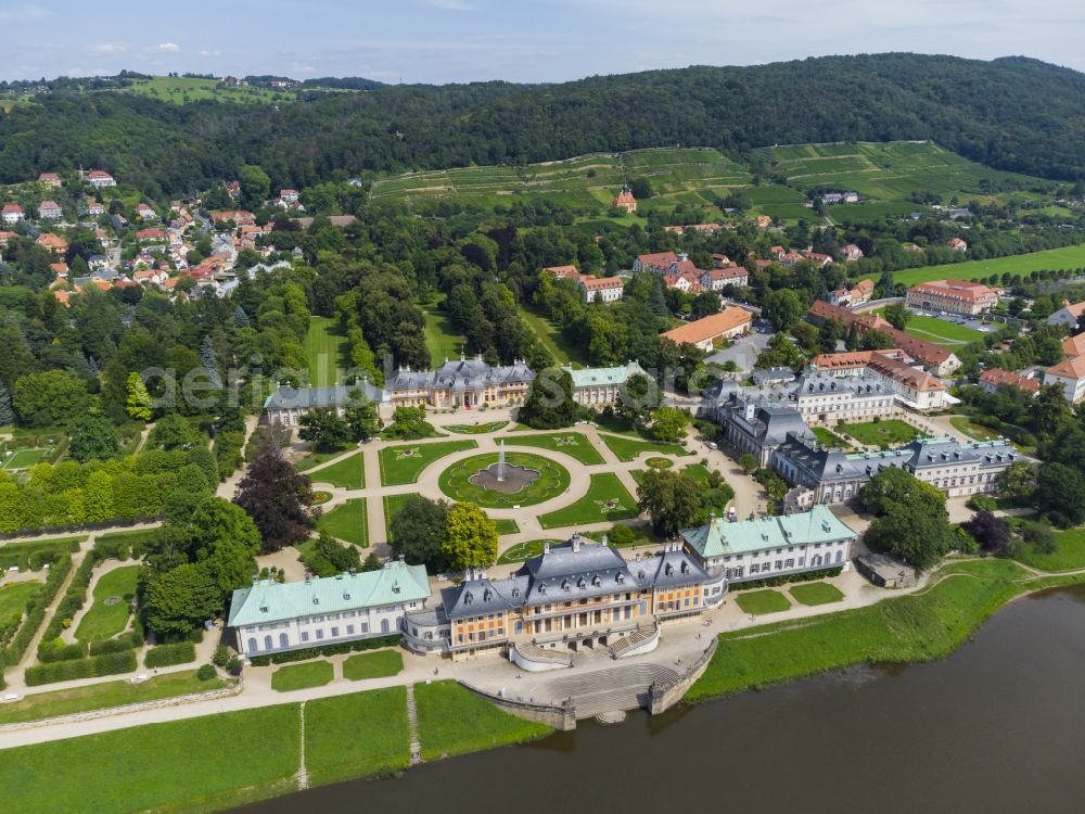 Aerial photograph Dresden - Christmas Garden in the Pillnitz Castle Park in Dresden in the state of Saxony, Germany