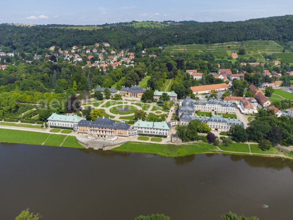 Dresden from the bird's eye view: Christmas Garden in the Pillnitz Castle Park in Dresden in the state of Saxony, Germany