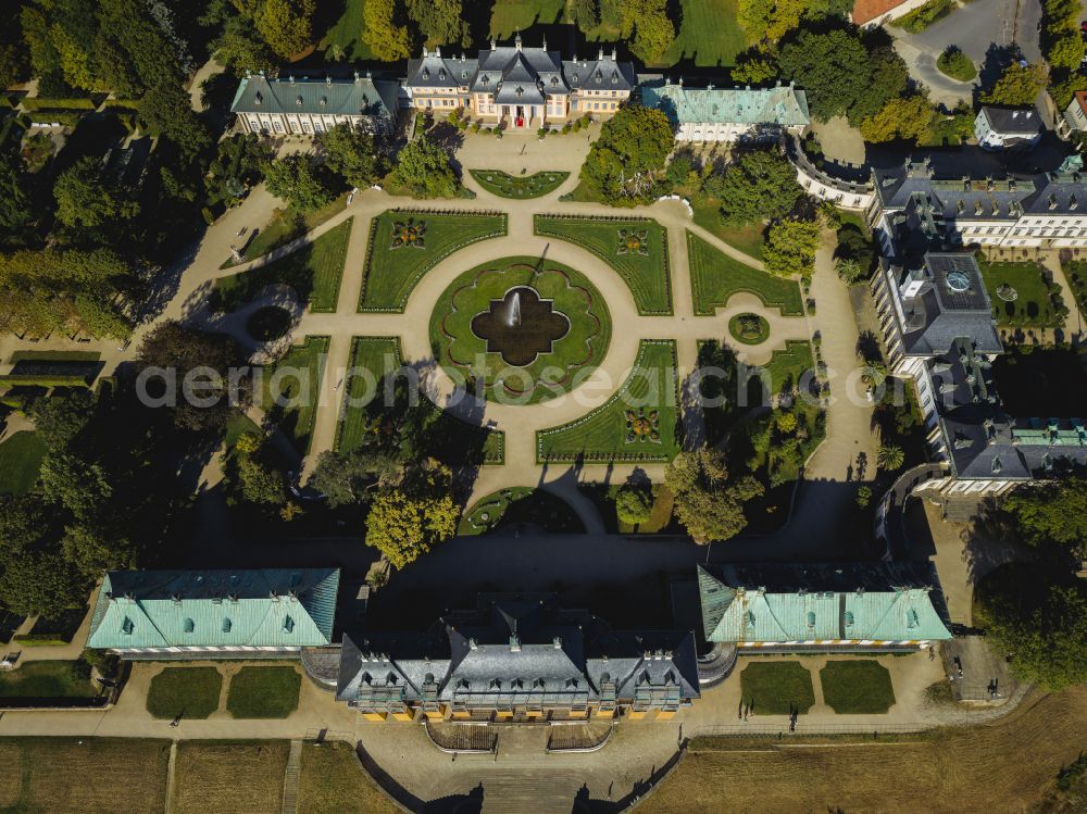 Dresden from above - Christmas Garden in the Pillnitz Castle Park in Dresden in the state of Saxony, Germany