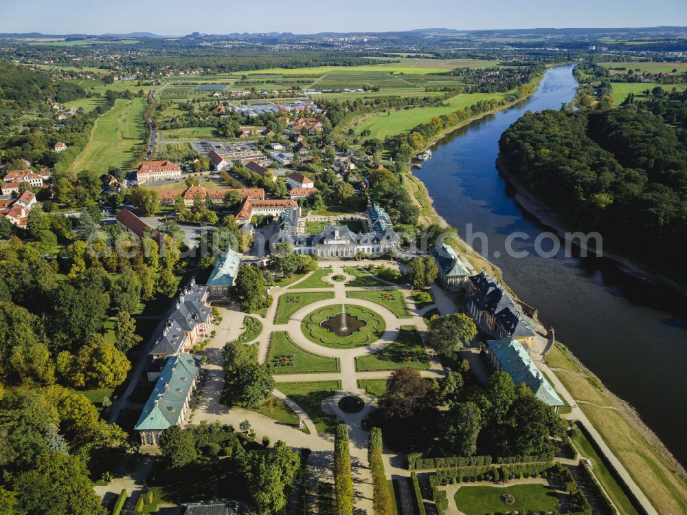 Dresden from the bird's eye view: Christmas Garden in the Pillnitz Castle Park in Dresden in the state of Saxony, Germany