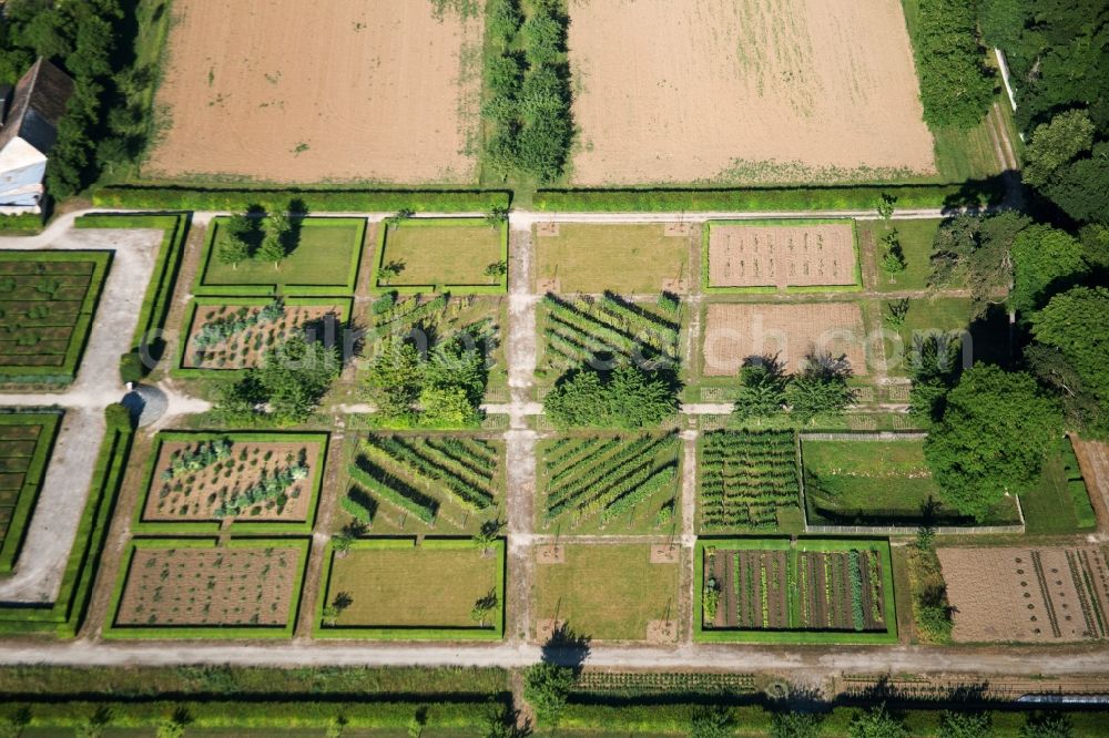 Aerial photograph Talcy - Park of the castle Jardin de Chateau de Talcy in Talcy in Centre-Val de Loire, France