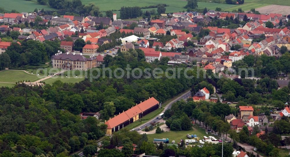 Aerial image Oranienbaum-Wörlitz - Castle park at Oranienbaum Palace with Orangerie in Oranienbaum-Woerlitz in Saxony-Anhalt