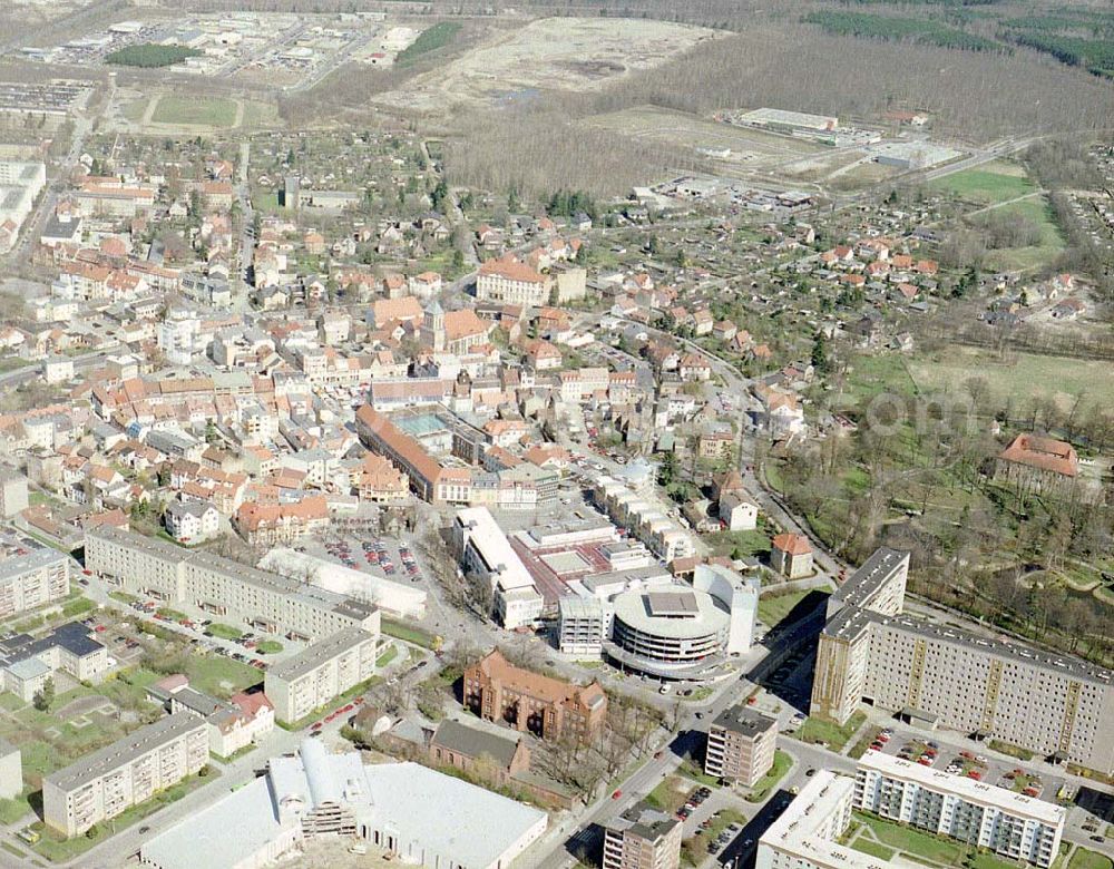 Senftenberg / Brandenburg from the bird's eye view: Schloßparkcenter der KHV GmbH Am Neumarkt 2-4 in 01968 Senftenberg / Brandenburg. (Tel.: 03573-37410)