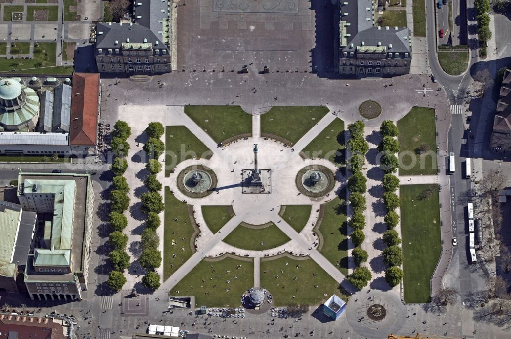 Aerial photograph Stuttgart - Schlossplatz in Stuttgart in Baden-Wuerttemberg