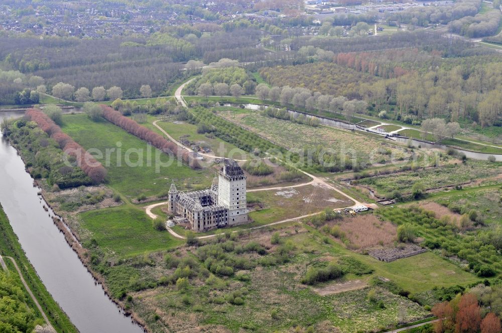 Almere from the bird's eye view: Castle ruins in Almere in Flevoland, Netherlands