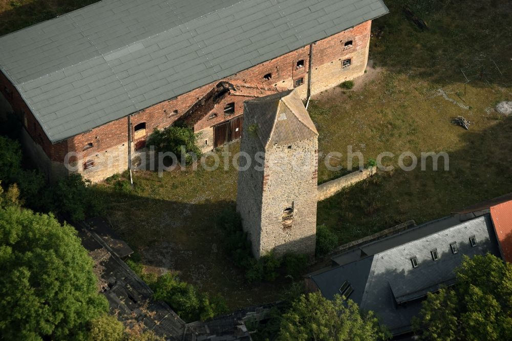 Beyernaumburg from the bird's eye view: Castle tower at Castle on Schlossberg in Beyernaumburg in the state Saxony-Anhalt