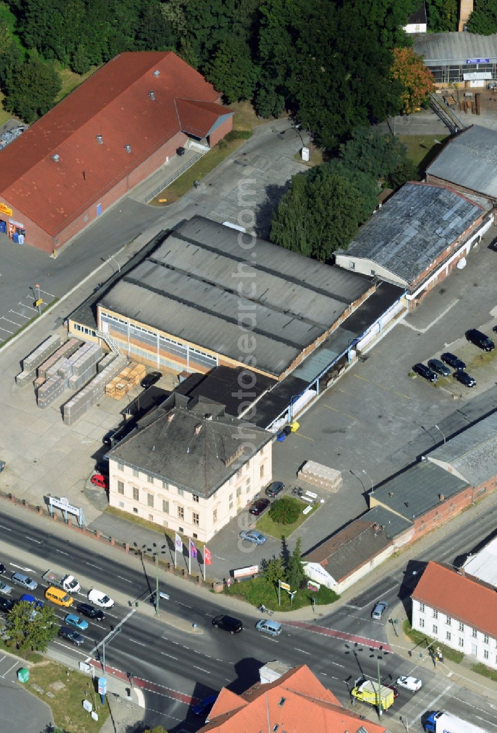 Berlin from above - Brandy and Alkohohl factory premises of Schilkin GmbH & Co. in Berlin Kaulsdorf