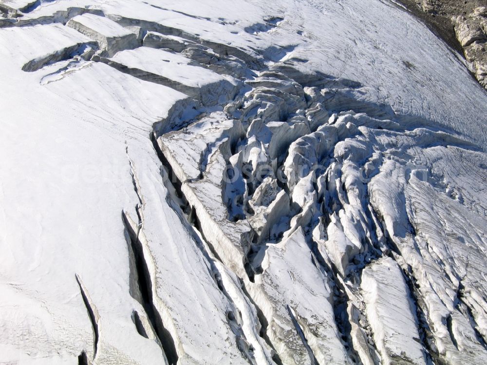 Ormont-Dessus from above - Snow-covered hilltop of Les Diablerets in Ormont-Dessus in Switzerland